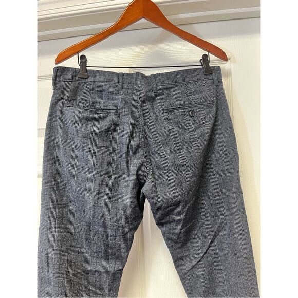 J. Crew 484 Slim Gray Blue Plaid Stretch Pants sz 33X32 EUC - Picture 6 of 10